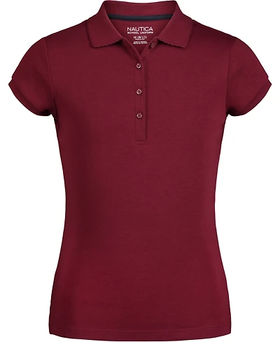 Nautica Big Girls Uniform Short Sleeve Polo Shirt