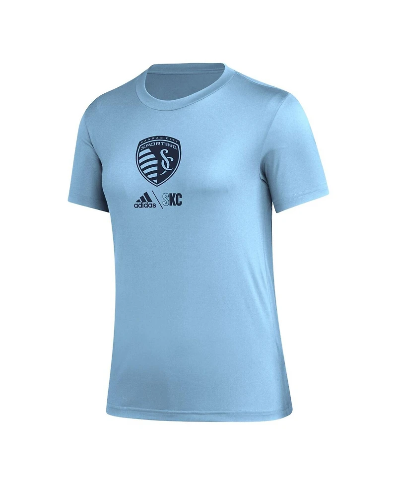 Women's adidas Light Blue Sporting Kansas City Aeroready Club Icon T-shirt