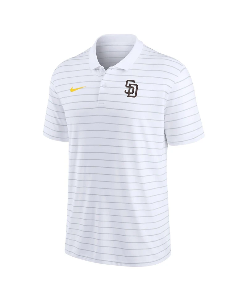 Men's Nike White San Diego Padres Authentic Collection Victory Striped Performance Polo Shirt
