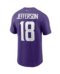 Men's Nike Justin Jefferson Minnesota Vikings Player Name and Number T-shirt