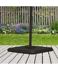 Outsunny 4-Piece Patio Umbrella Base, Outdoor Cantilever Offset Umbrella Weights Stand w/ Cross Bar Channel Grooves for Powerful Support, 264lb Capaci