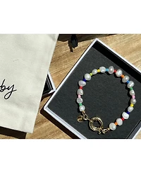 Joey Baby 18K Gold Plated Freshwater Pearls with Colored Glass Beads