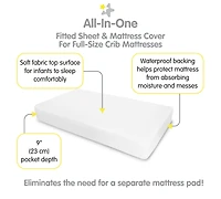 BreathableBaby All-in-One Fitted Sheet & Waterproof Cover for 52" x 28" Crib Mattress (2-Pack)