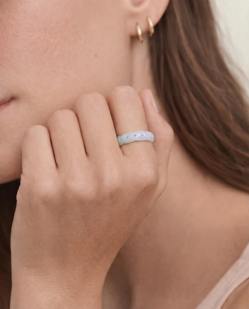 Weave — Off White Jade Ring