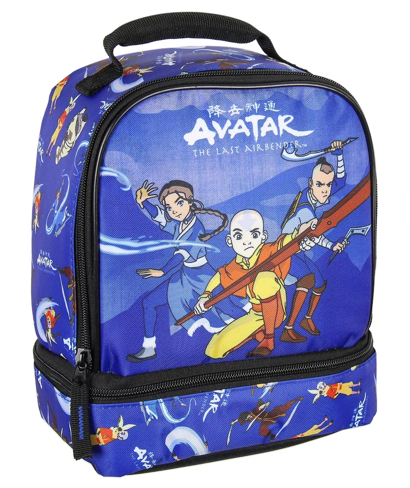 Nickelodeon Avatar The Last Airbender Character Aang Katara Sokka Zuko Cartoon Dual Compartment Lunch Box Bag