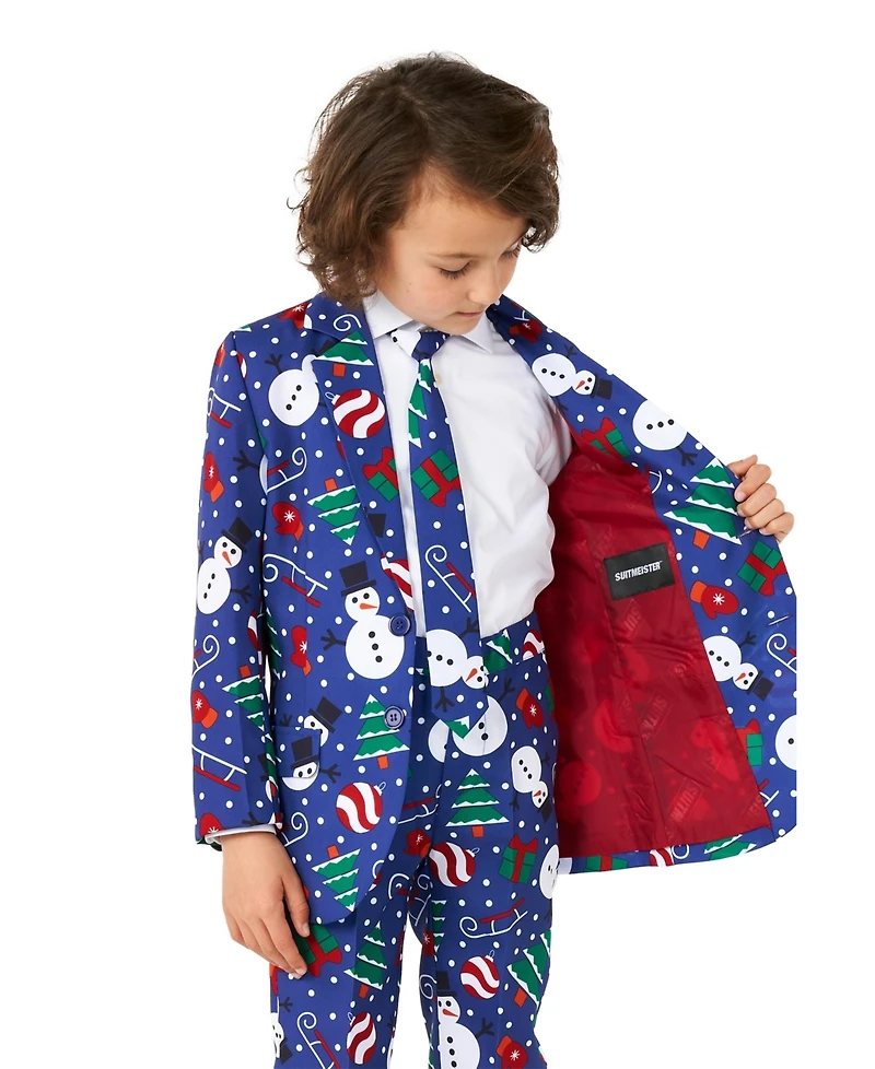 Suitmeister Big Boys Christmas Snowman Button Closure Suit Set