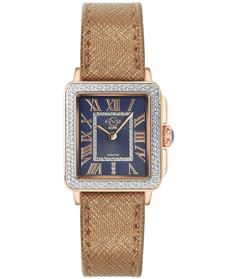 GV2 by Gevril Women's Padova Swiss Quartz Brown Leather Watch 30mm