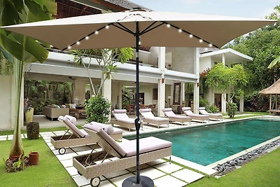 Streamdale Solar Lighted Patio Umbrella with Crank (10' x 6.5')
