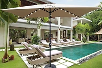 Streamdale Solar Lighted Patio Umbrella with Crank (10' x 6.5')