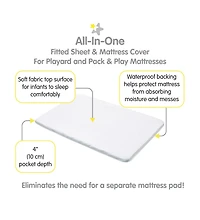 BreathableBaby All-in-One Fitted Sheet & Waterproof Cover for 39" x 27" Play Yard Mattress (2-Pack)