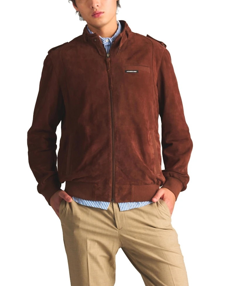Members Only Men's Soft Suede Leather Iconic Jacket