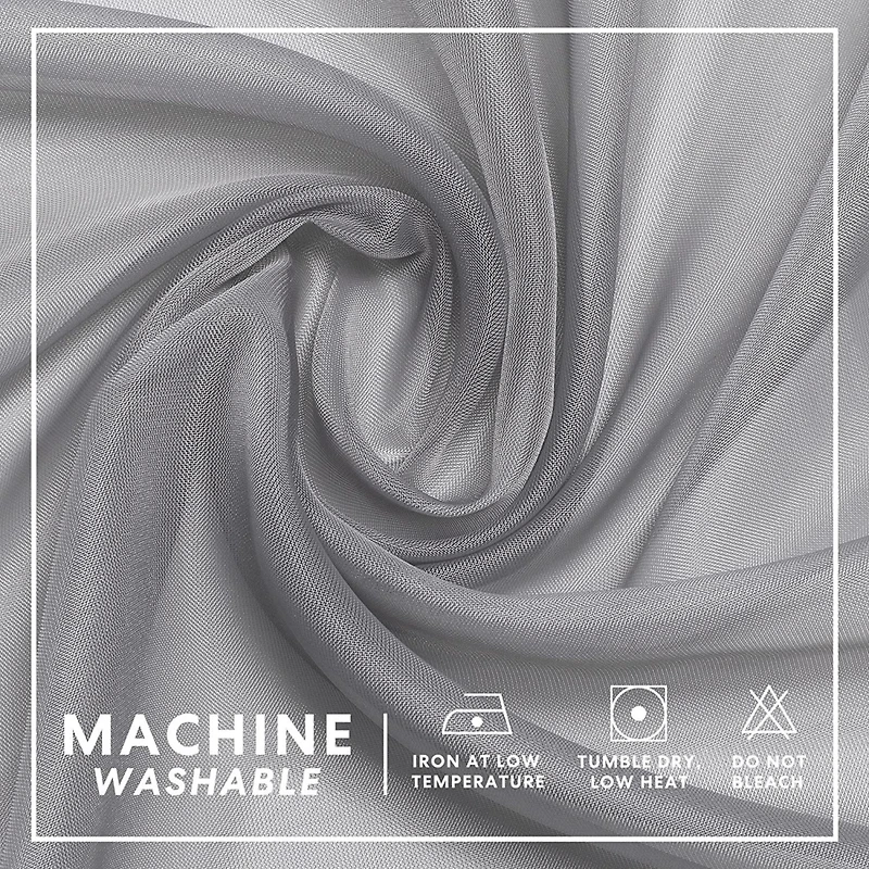 GoodGram Montauk Accents 2 Piece Grommet Top Summery Sheer Voile Window Curtain Panels For Extra Long & Taller Windows