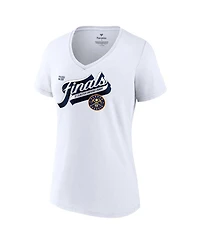 Women's Fanatics White Denver Nuggets 2023 Western Conference Champions Locker Room Plus Size V-Neck T-shirt