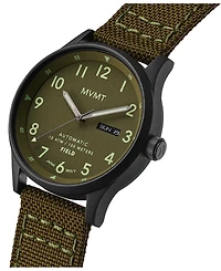 Mvmt Men's Field Automatic Green Canvas Strap Watch 42mm
