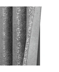 GoodGram Montauk Accents 2 Piece Grommet Top Sparkly Metallic Light Filtering Window Curtains - 95 in. Long Gray