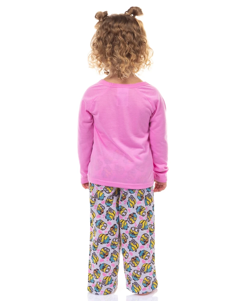 Despicable Me Toddler Girls Minions Bello 2-pc Raglan Shirt and Pant Pajama Set