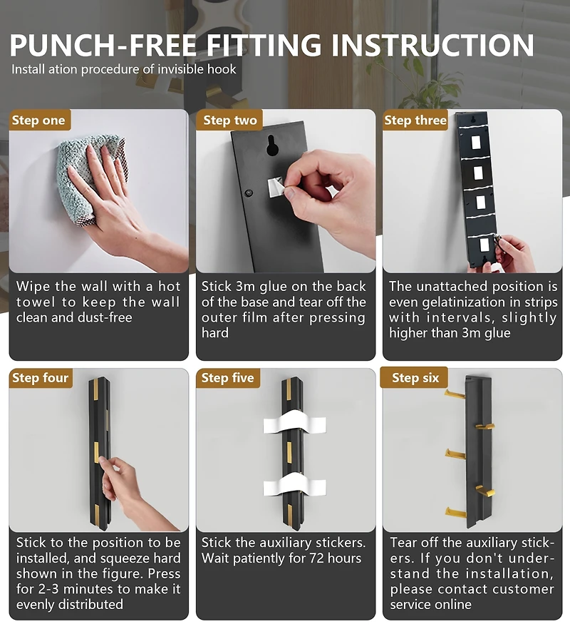 Mega Casa Vertical 5-Hook Wall Mounted - Space-Saving and Stylish Design