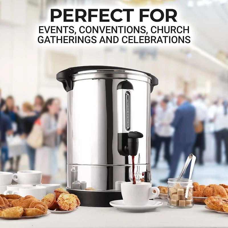 Premium Stainless Steel LargeCommercial Coffee Urn (50 Cup)