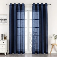 Kate Aurora Artisan Lightweight Transparent Faux Silk Sheer Grommet Single Curtain Panel