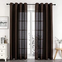 Kate Aurora Artisan Lightweight Transparent Faux Silk Sheer Grommet Single Curtain Panel