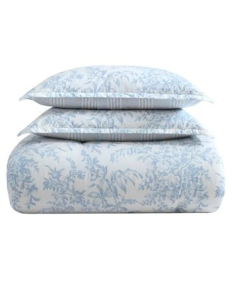 Laura Ashley Bedford Cotton Reversible Comforter Set