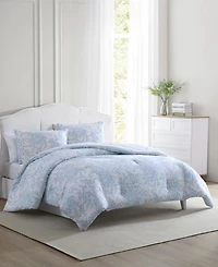 Laura Ashley Bedford Cotton Reversible 3 Piece Comforter Set, King