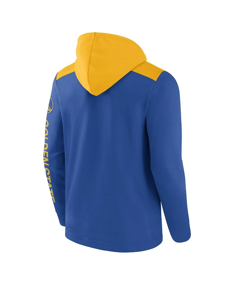 Men's Fanatics Royal, Gold Golden State Warriors Skyhook Colorblock Full-Zip Hoodie