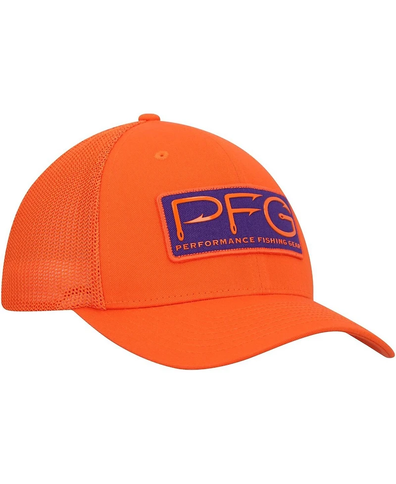 Men's Columbia Orange Clemson Tigers Pfg Hooks Flex Hat