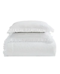 Laura Ashley Eyelet Ruffle Microfiber Comforter Set