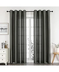 Kate Aurora Home Living 2 Piece Lightweight Basic Sheer Grommet Top Curtain Panels