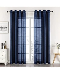 Kate Aurora Home Living 2 Piece Lightweight Basic Sheer Grommet Top Curtain Panels