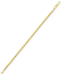 Men's Two-Tone Rope Link Chain Bracelet in Sterling Silver & 14k Gold-Plate