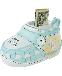 Precious Moments Jesus Loves Me Blue Bootie Ceramic Bank