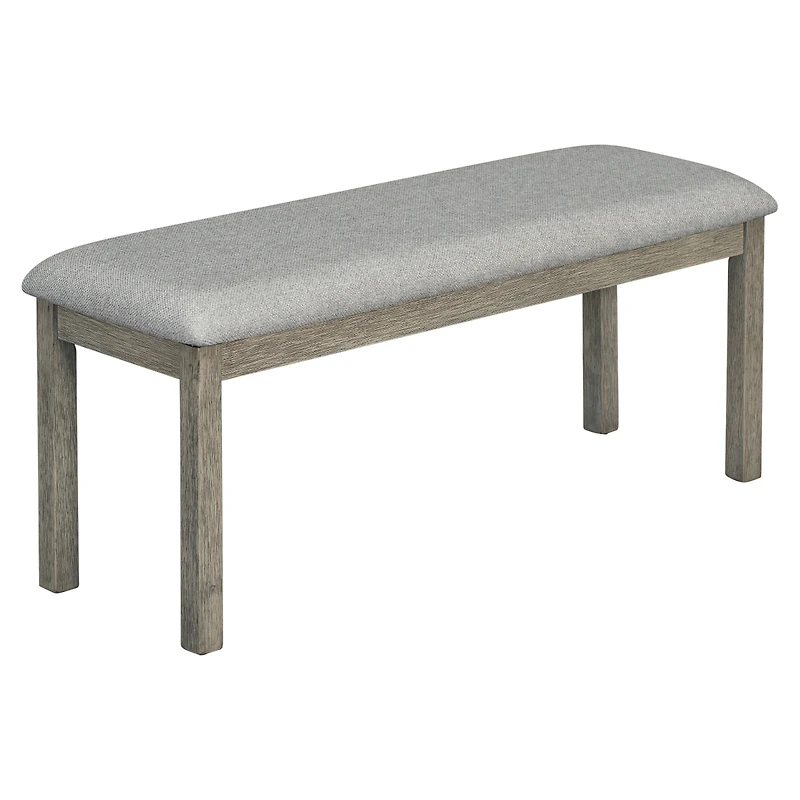 Simplie Fun 6-Piece Rubberwood Dining Table Set With Beautiful Wood Grain Pattern Table Top Solid Wood