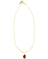 Minu Jewels Gold-Tone Ruby Pendant Necklace, 16" + 1" extender