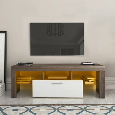 Streamdale Modern Brown Tv Cabinet with Fast 20-Minute Assembly