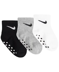 Nike Baby Boys or Girls Core Ankle Gripper Socks, Pack of 3