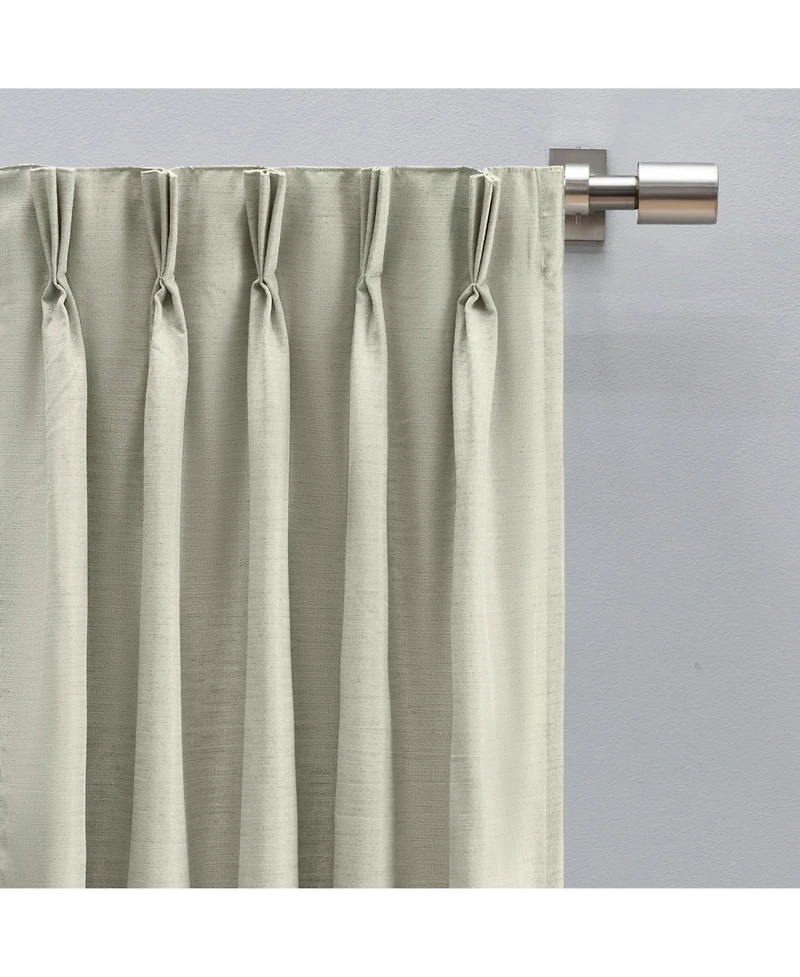 Ricardo Grasscloth 2/Way Pinch Pleated w/Back Tabs Pair Curtain 100"W x 96"L