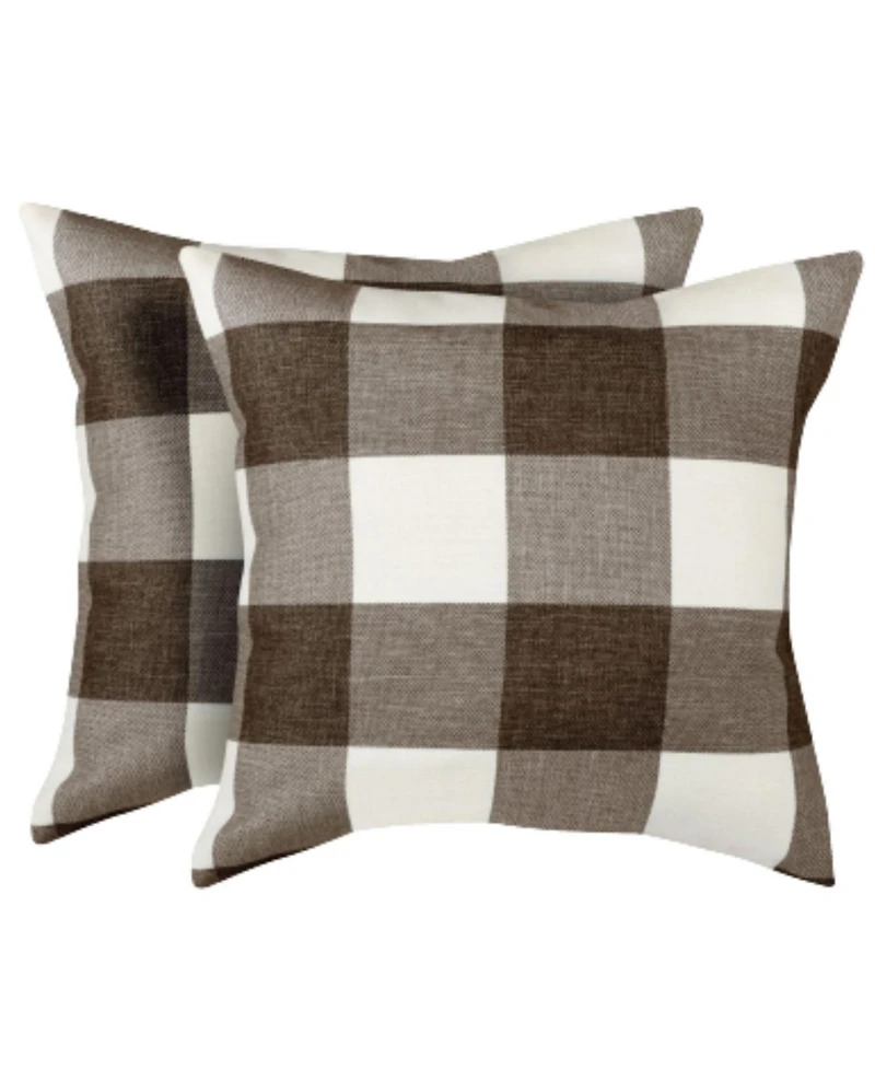 2 Pack Buffalo Plaid Throw Pillow Outdoor & Indoor Covers 16x16 inches