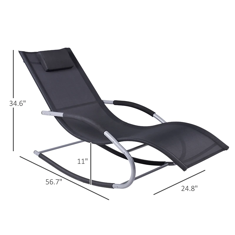 Outsunny Outdoor Rocking Chair, Weather Resist w/ Pillow,