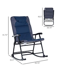Outsunny 2PC Folding Outdoor Furniture Set, 2 Rocking Chairs,