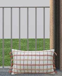 Vibhsa Linden Street Handwoven Knotted Edging Decorative Pillow, 14" x 24"