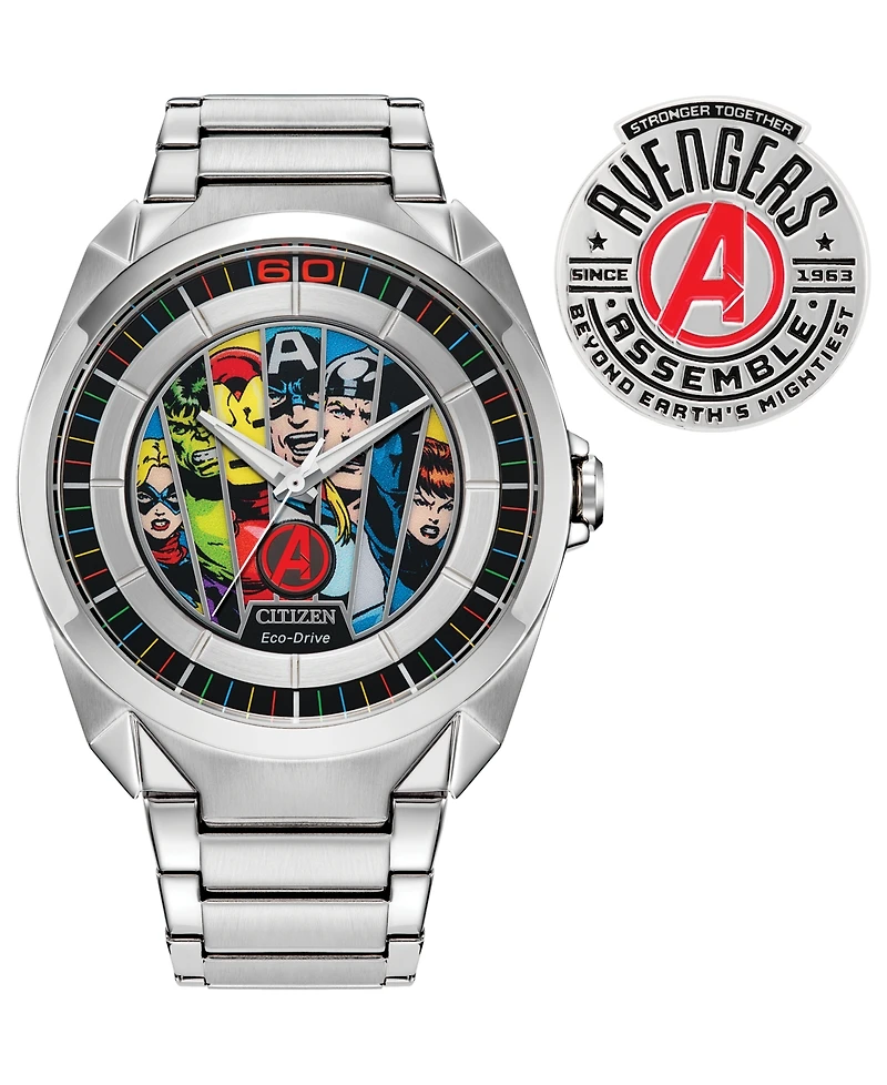 Citizen Eco-Drive Men's Marvel Classic Avengers Stainless Steel Bracelet Watch 43mm
