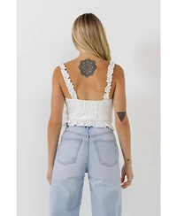 endless rose Women's Ruffle Detail Bustier Top