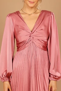 Petal and Pup Women's Noelle Twist Front Pleated Midi Dress