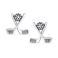 Bling Jewelry Sporty Sterling Silver Golf Studs Earrings Unique Gift for Golfer Enthusiasts