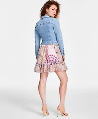 Guess Womens Denim Trucker Jacket Brigida Fit Flare Dress