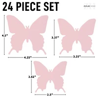3D Removable Butterfly Wall Decor with 3 Wing Designs - 24pcs