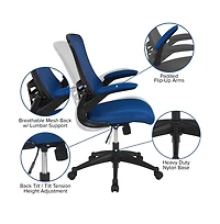 Emma+Oliver Mid-Back Mesh Swivel Ergonomic Task Office Chair With Flip-Up Arms