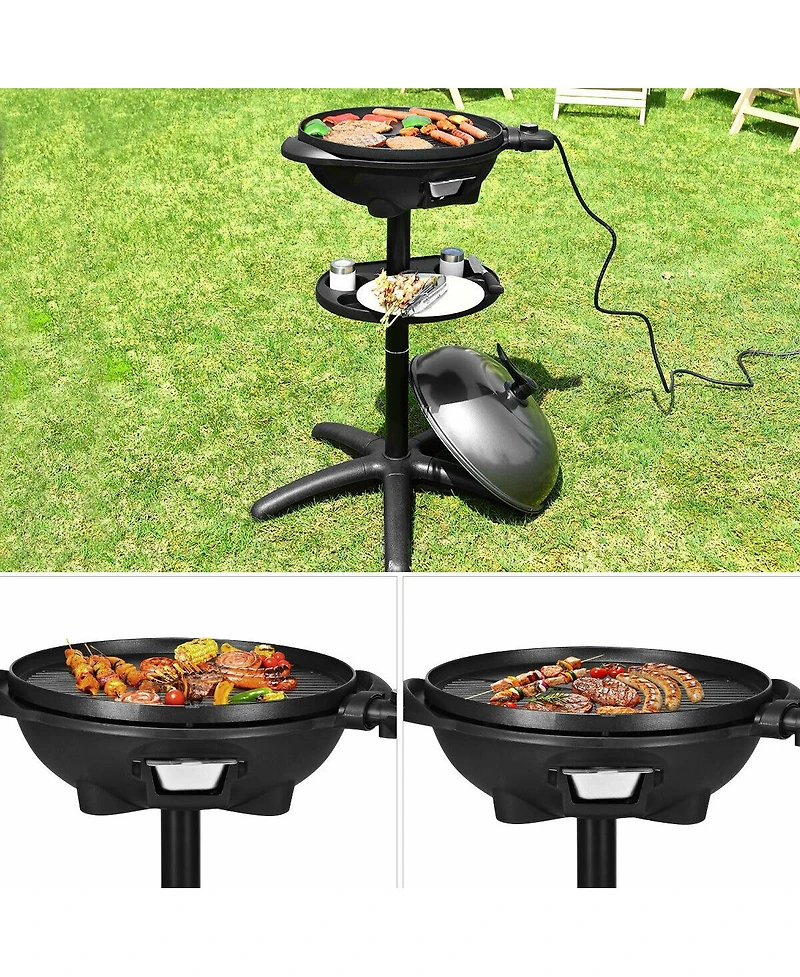 Costway Electric Bbq Grill 1350W Non-stick 4 Temperature Setting Outdoor